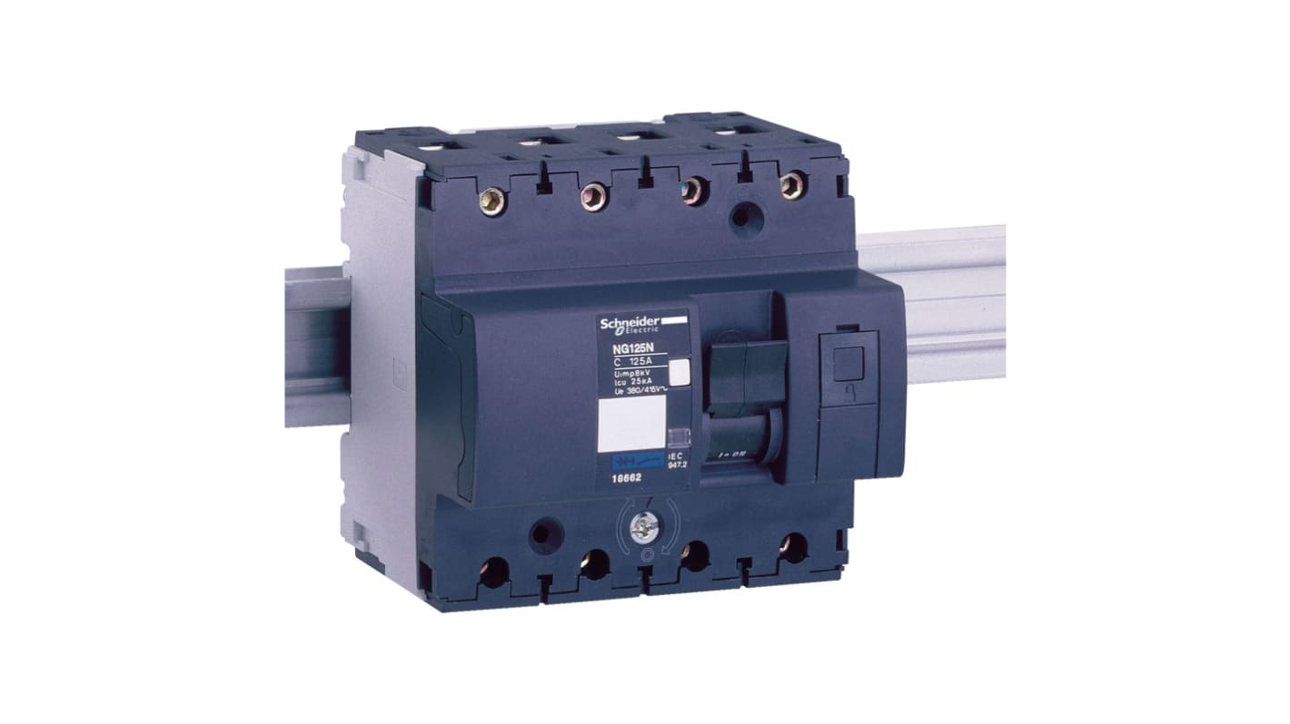 Interruttore automatico Schneider Electric Acti 9 4P 25A, guida DIN 35mm, IP20, -30/+70°C - Codice 18652. Per installazioni sicure e affidabili.