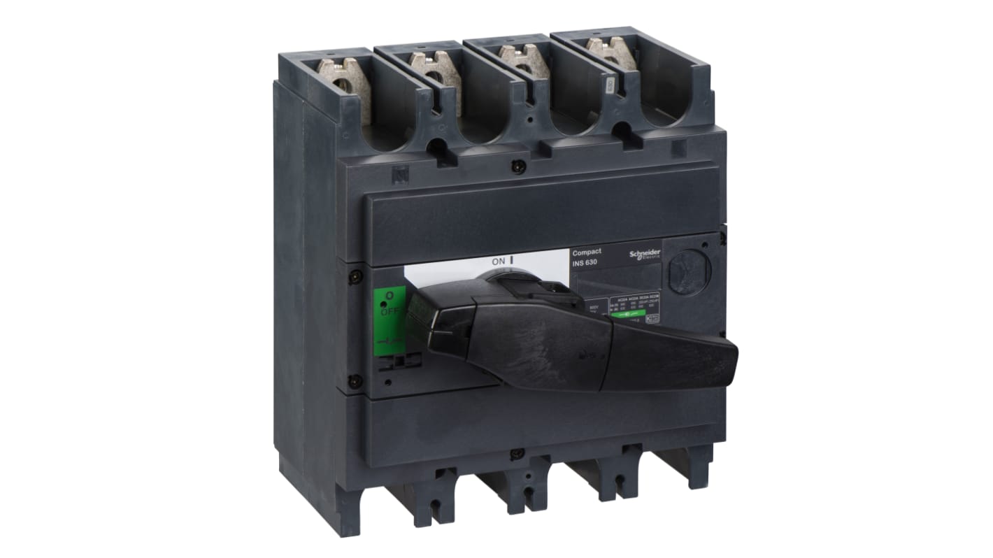 Interruttore di isolamento Schneider Electric 31115, 4P 630A, impugnatura rotante, grado di protezione IP40. Prodotto verde premium per affidabilità e sicurezza.