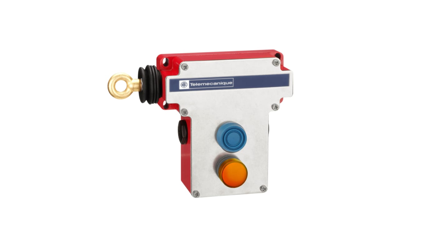 Interruttore a filo Telemecanique Sensors XY2CE2A297 con 2 NC/2 NO, IP66, 240V c.a./250V c.c., montaggio sinistro. Ideale per ambienti da -25 a 70 °C.