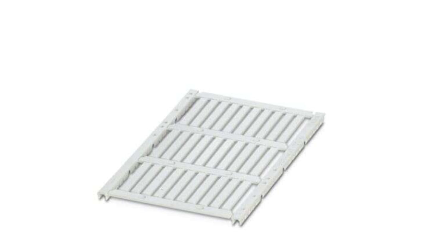Segnacavi per conduttori Phoenix Contact 801422 - Bianco, compatibile con TOPMARK e THERMOMARK. Adatto per cavi da 1,5 a 14 mm. Resistente da -40 °C a 120 °C. Contiene 30 targhette singole.