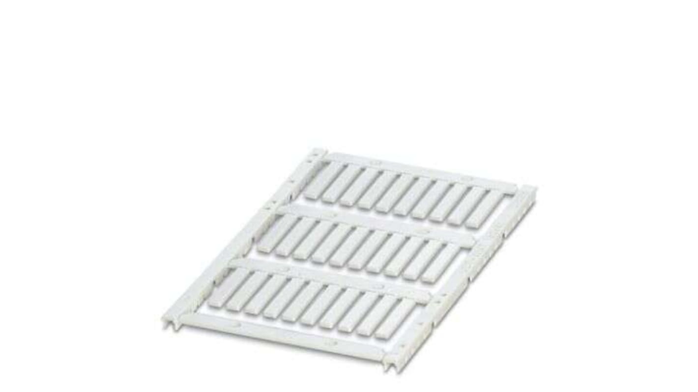 Segnacavi per conduttori Phoenix Contact 801453, PC V0, 30 targhette singole, TOPMARK e BLUEMARK, montaggio tramite inserto. Bianco, UL 94 V0.