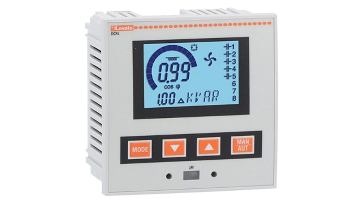 Relè di monitoraggio Lovato DCRL5, 4PST SPDT, montaggio a filo, contenitore 96 x 96 mm, con porta USB e Wi-Fi.