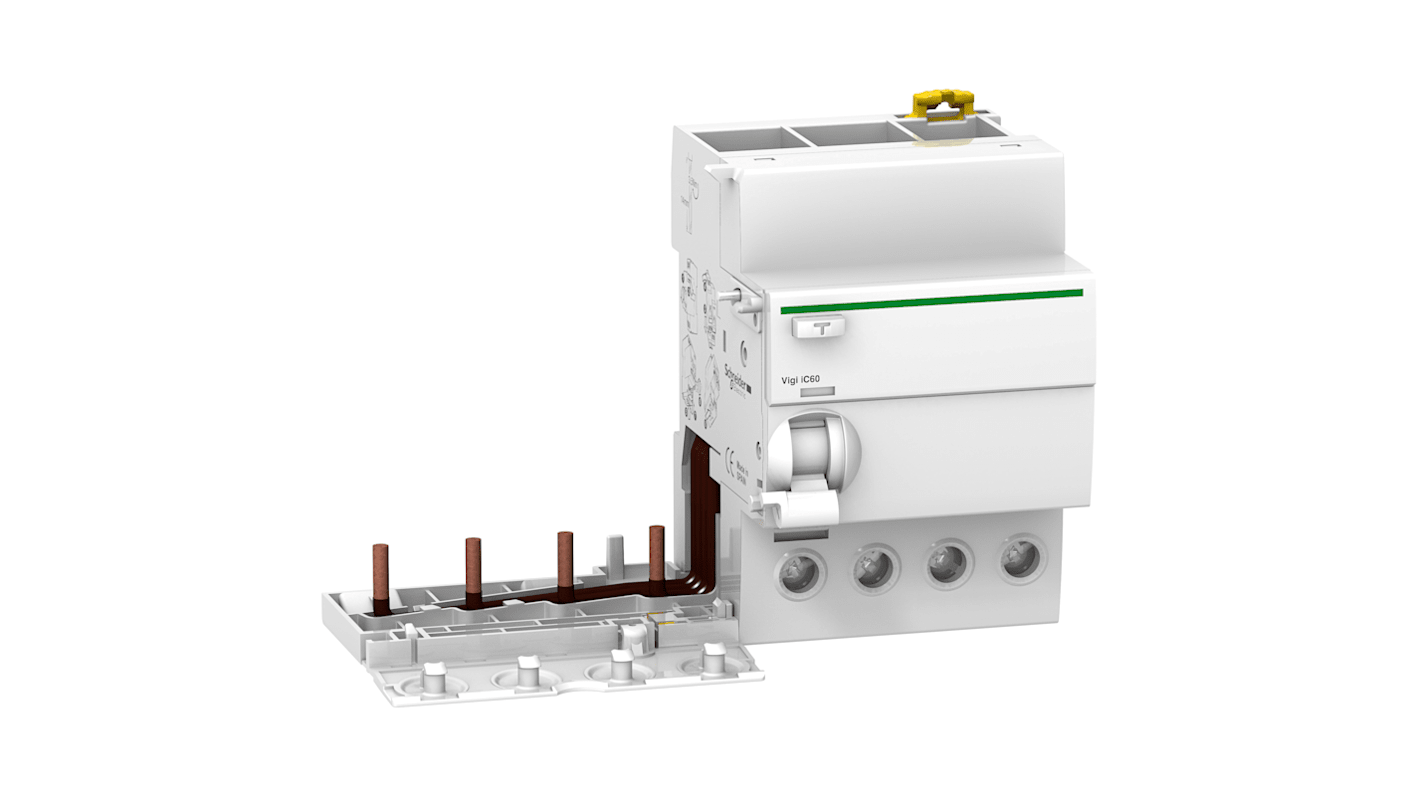 Interruttore automatico Schneider Electric A9V25463 4P 63A, Tipo A, Serie Acti 9. Ideale per ambienti da -25 a 60 °C. Affidabilità e sicurezza garantite!
