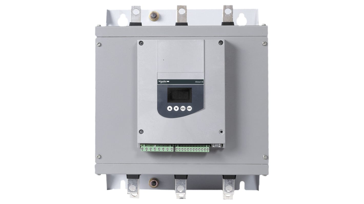 Starter per motore 3 fasi Schneider Electric ATS48C32Q, potenza 75-250 kW, tensione 230-400 V, soft start, Modbus.