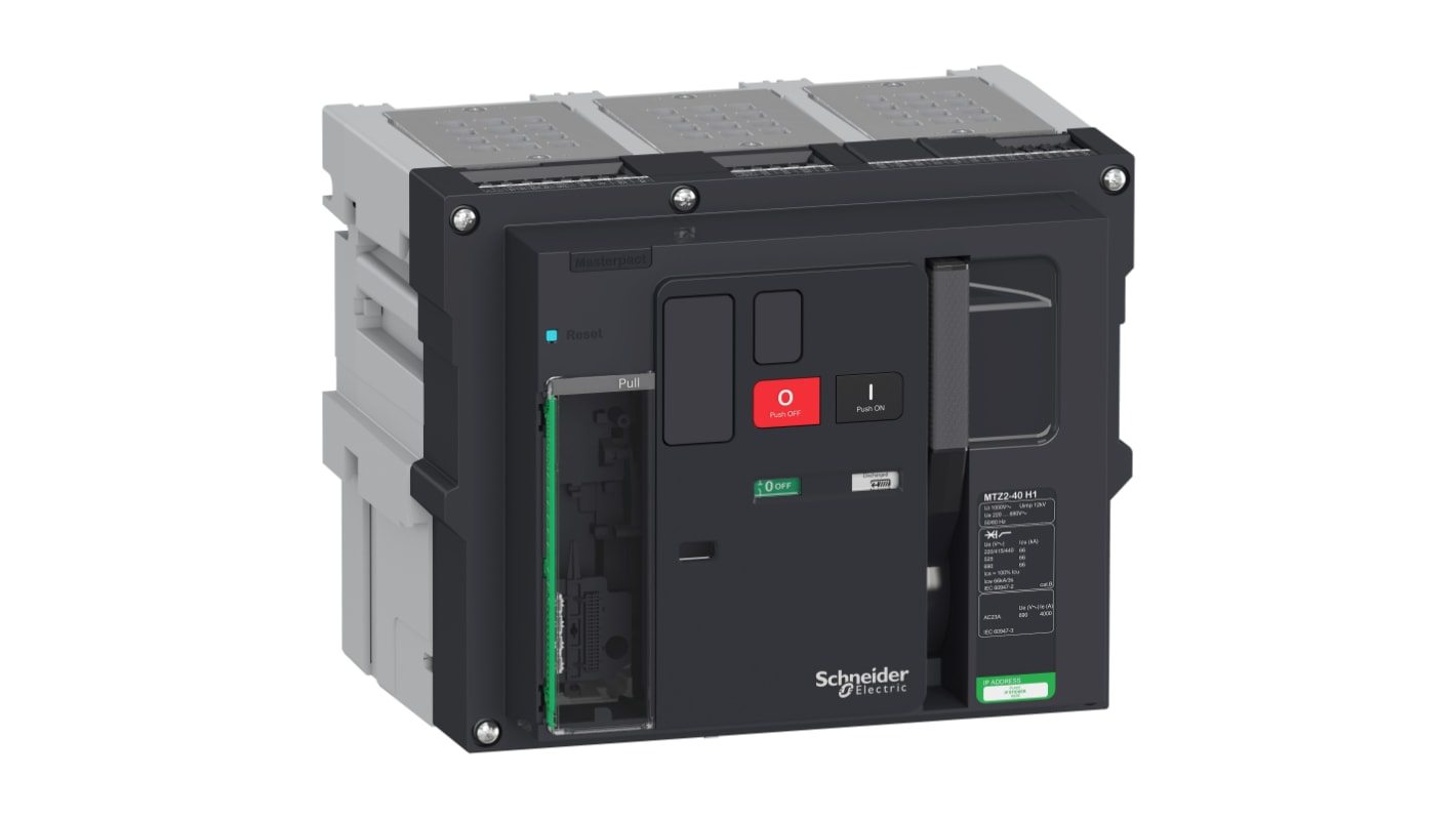 Interruttore magnetotermico scatolato Schneider Electric, 3 poli, 4000 A, montaggio fisso, temperatura operativa -25 a 70 °C.