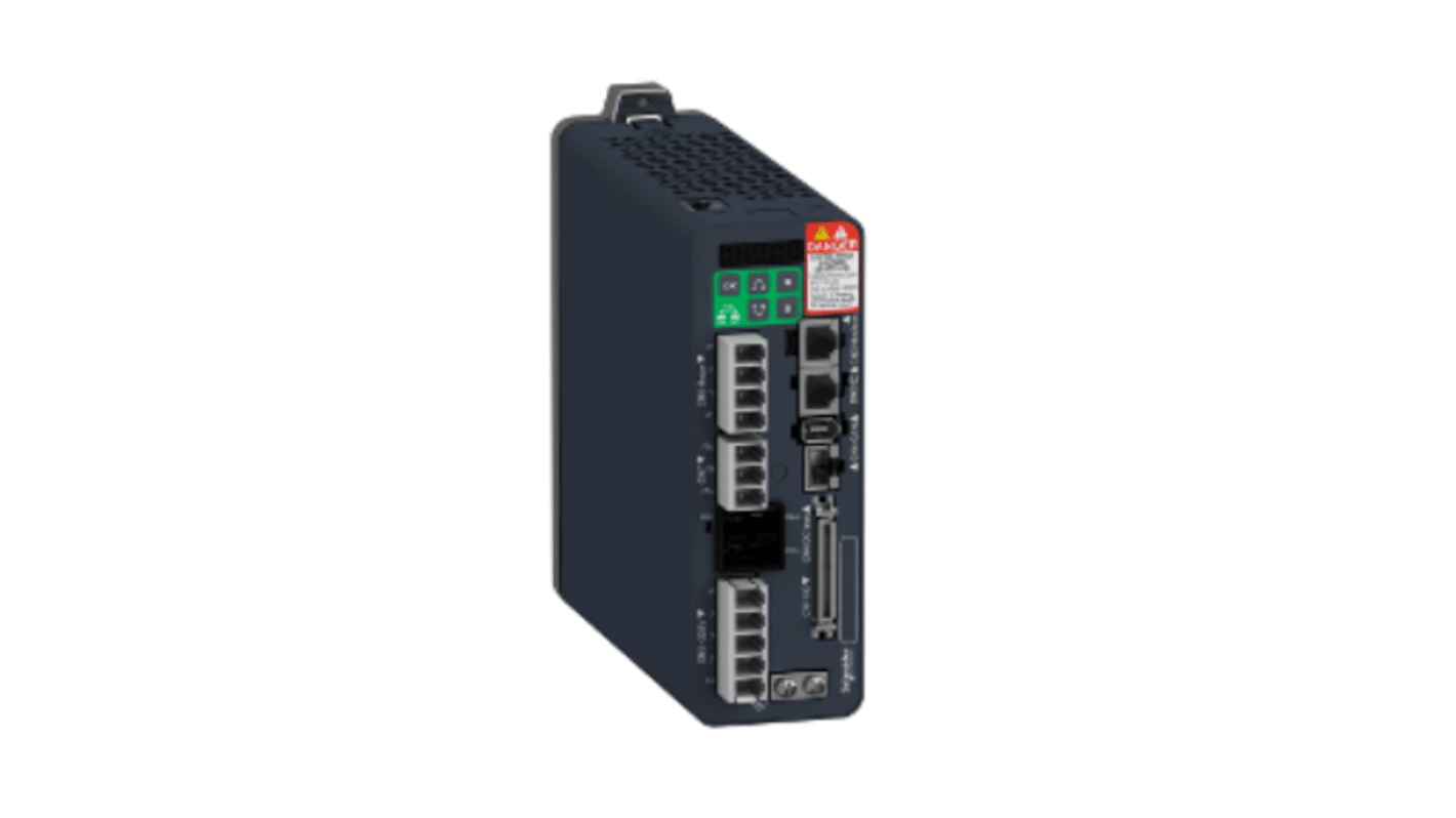 Servocomando Schneider Electric LXM28EU20M3X, monofase, 2 kW, 240 V, con feedback encoder e I/O digitali. Grado di protezione IP20.