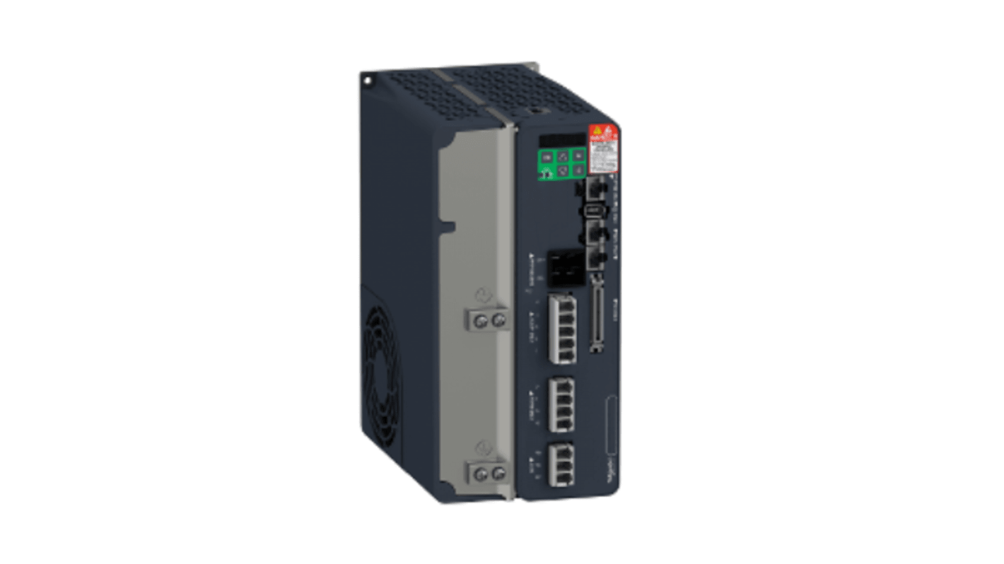 Servocomando Schneider Electric LXM28EU45M3X, 4,5 kW, 240 V, con feedback encoder e I/O digitali, grado di protezione IP20.