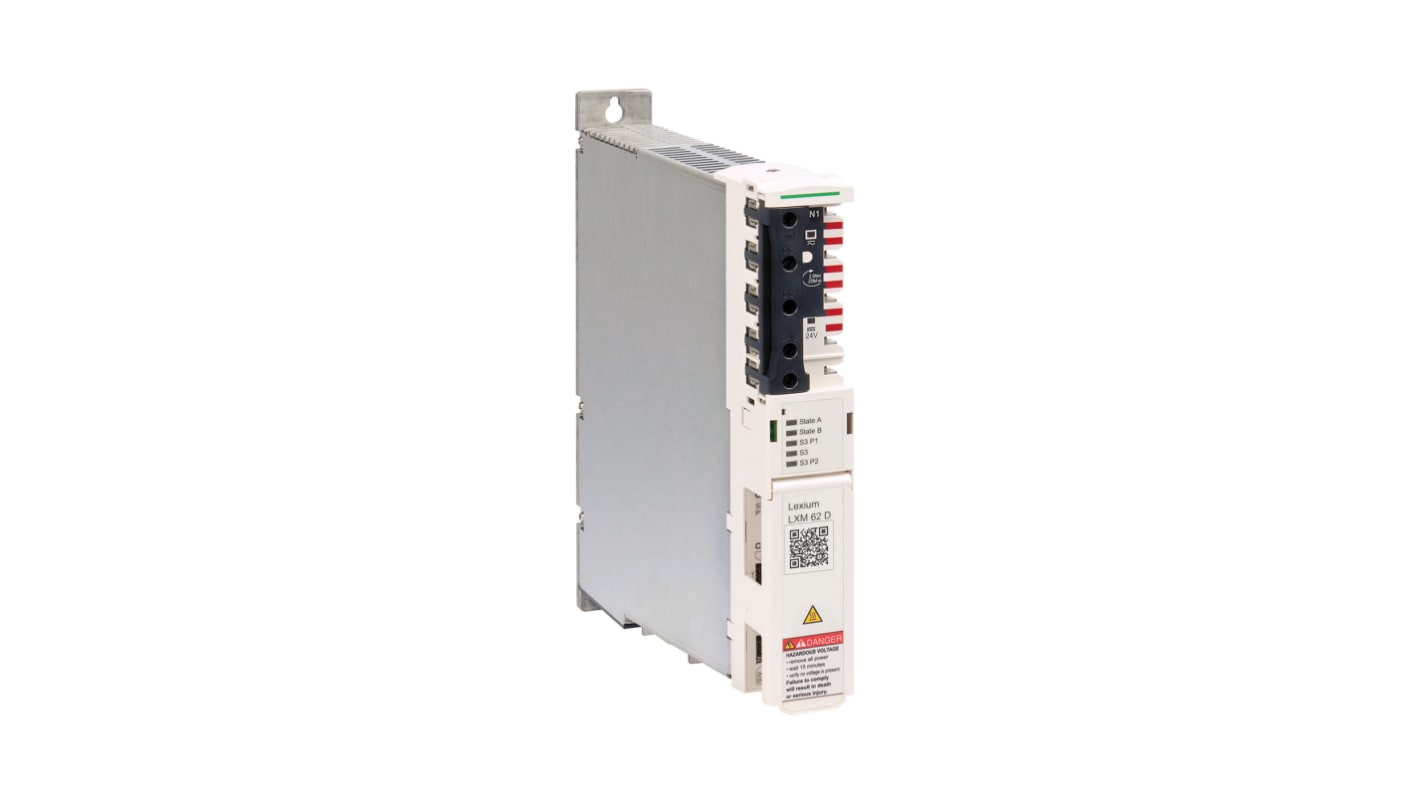 Servocomando Schneider Electric LXM62DU60D21000, 3 fasi, 0,95 kW, 24 V, connettività per due motori, grado di protezione IP20.
