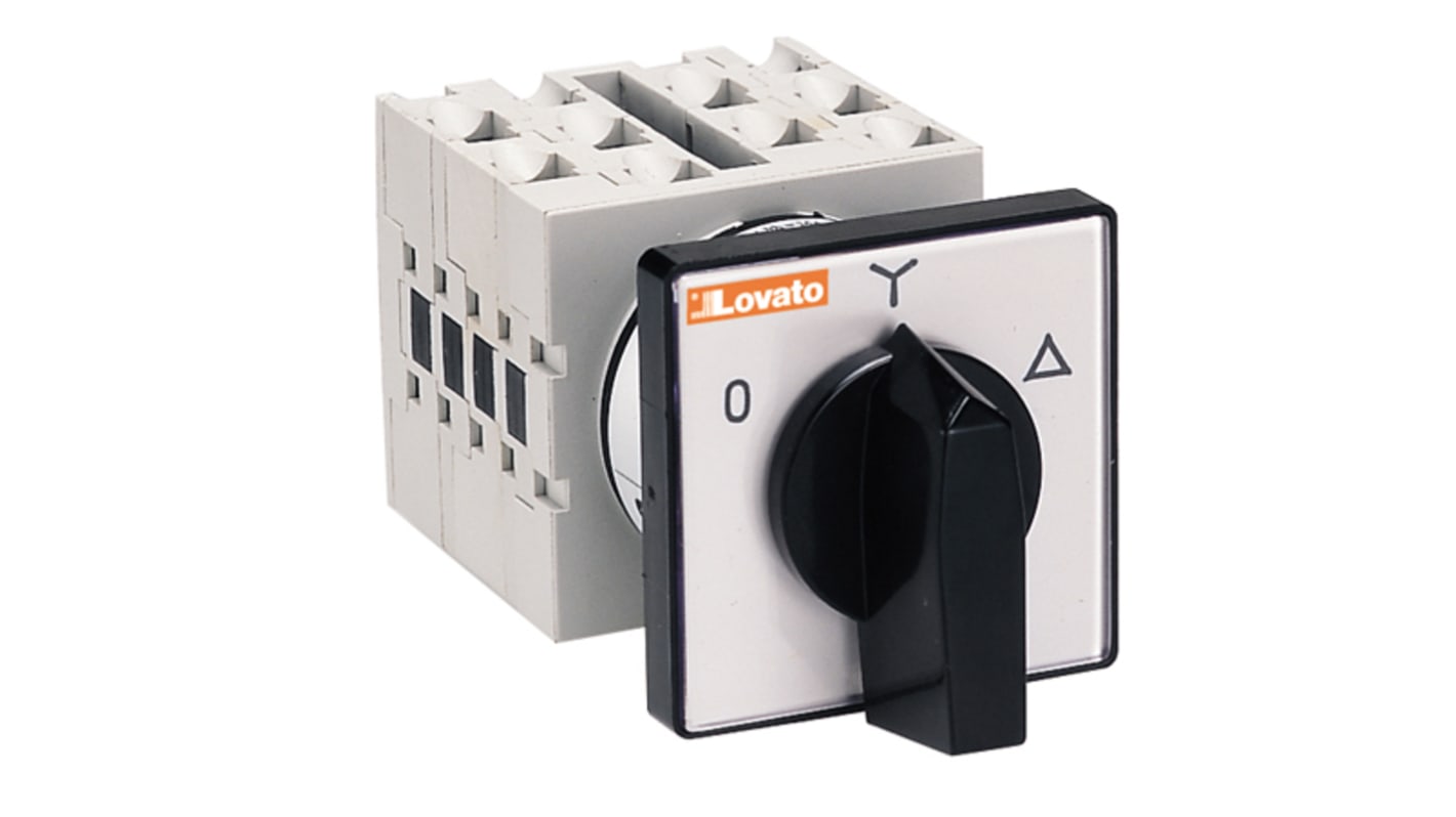 Starter stella-triangolo Lovato GX1612U, 3 fasi, potenza 7,5 kW, montaggio frontale, grado di protezione IP65.