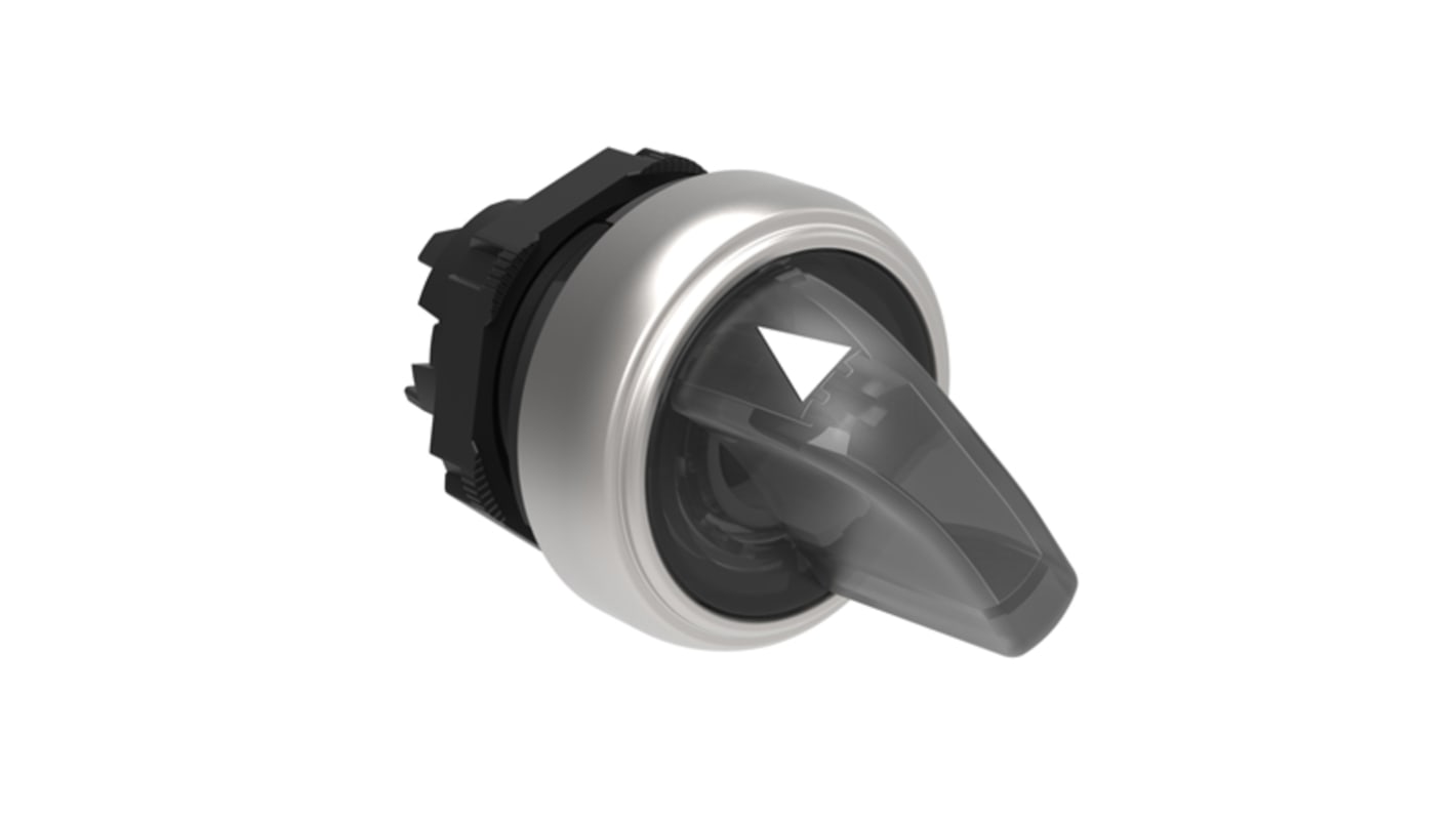 Selettore Lovato LPCSL1208 a 2 posizioni, diametro foro 22mm, illuminato, in plastica cromata, grado di protezione IP66/IP67/IP69K.