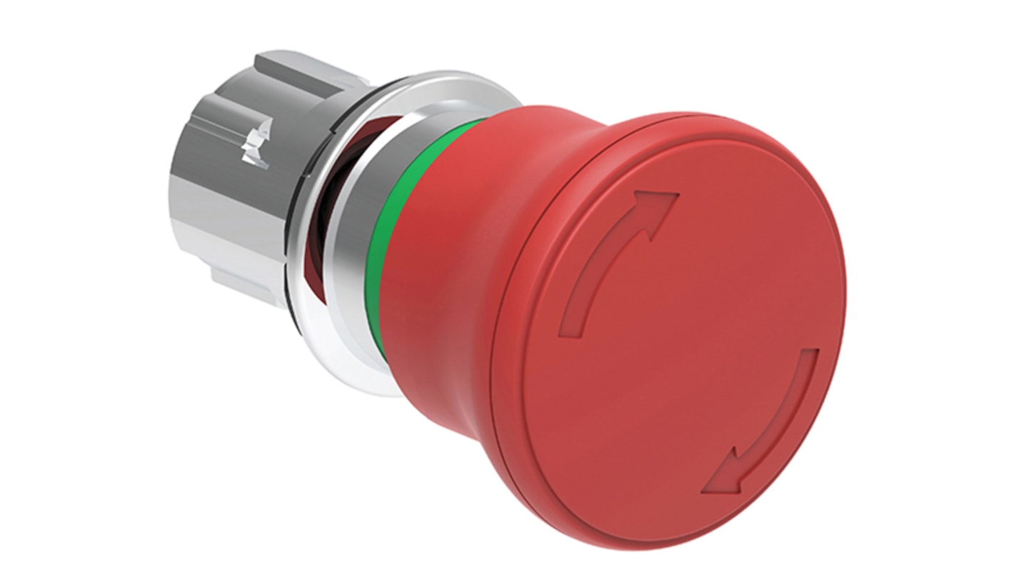 Pulsante di arresto di emergenza Lovato LPSB6644, testa a fungo rossa, diametro foro 22mm, grado di protezione IP66/IP67/IP69K.