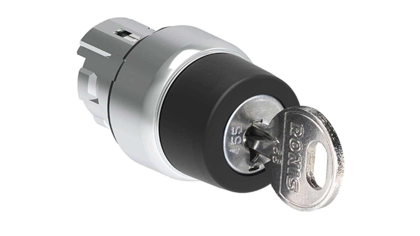 Testa selettore Lovato LPSS320, 2 posizioni, costruzione in metallo, grado di protezione IP66/IP67/IP69K, foro di 22.5 mm.