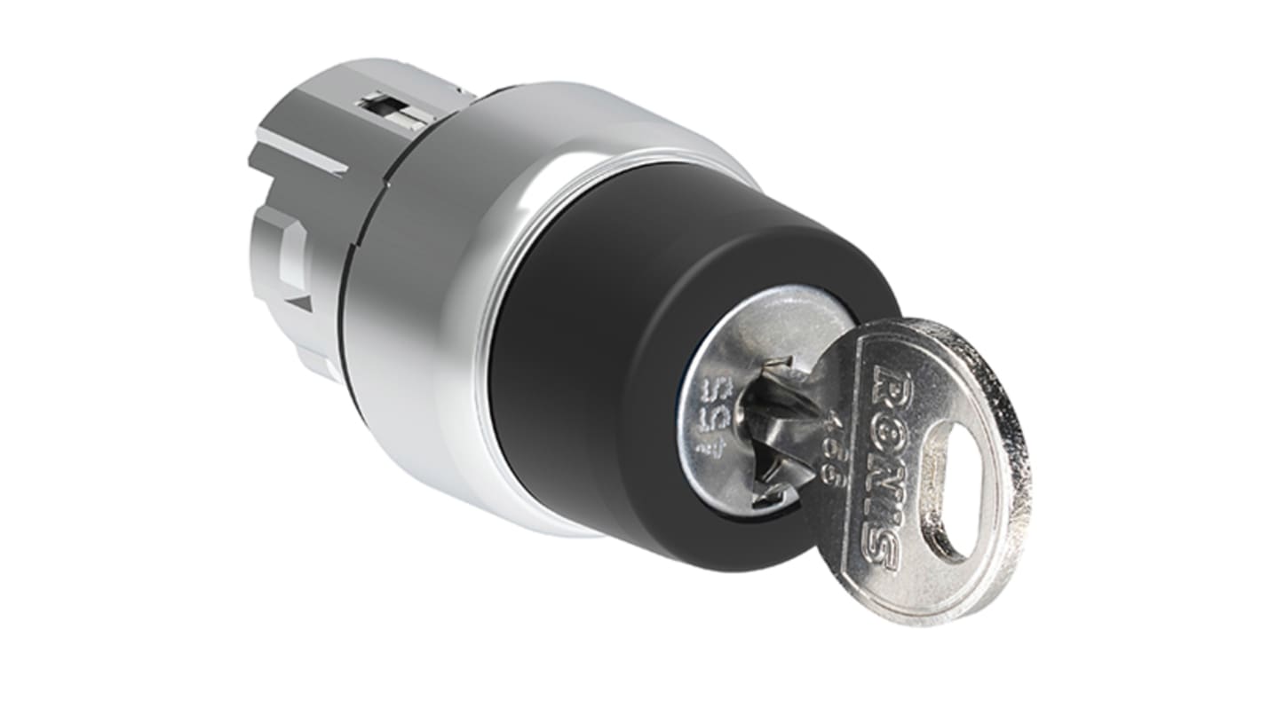 Testa selettore Lovato LPSS330, 3 posizioni, costruzione in metallo, grado di protezione IP66/IP67/IP69K, diametro foro 22.5 mm.