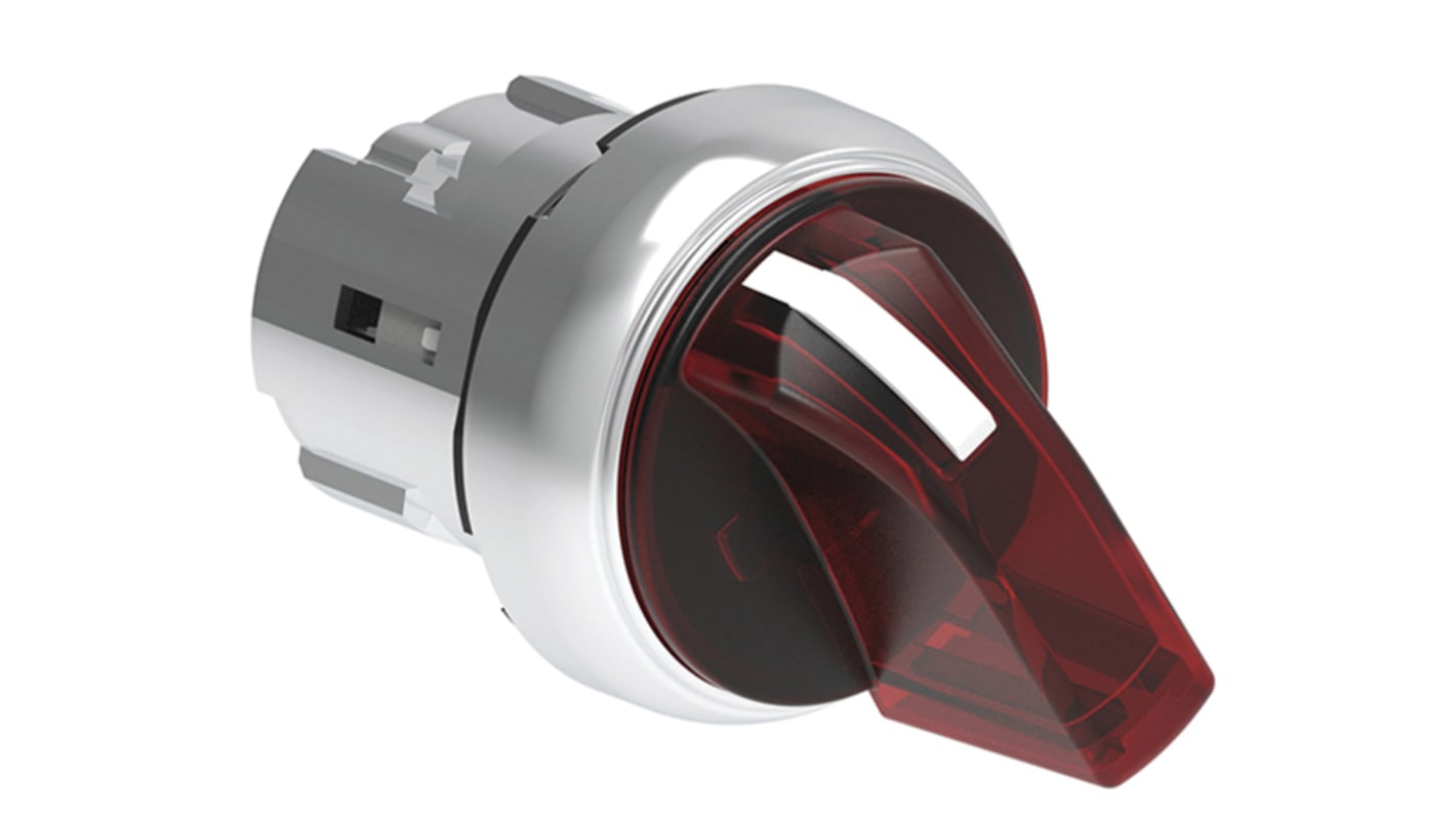 Selettore Lovato LPSSL1204, attuatore a pulsante illuminato rosso, metallo, 2 posizioni, diametro foro 29.5mm, grado di protezione IP66/IP67/IP69K.