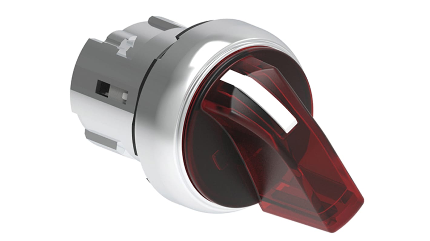 Selettore Lovato LPSSL1304 a 3 posizioni, diametro foro 22mm, in metallo rosso, grado di protezione IP66/IP67/IP69K.