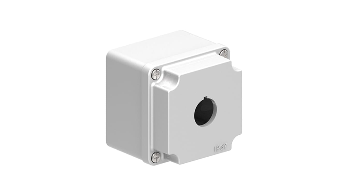 Stazione di controllo vuota Lovato LPZM1A8, metallo grigio, foro per attuatore 22.5mm, grado di protezione IP66/IP67.