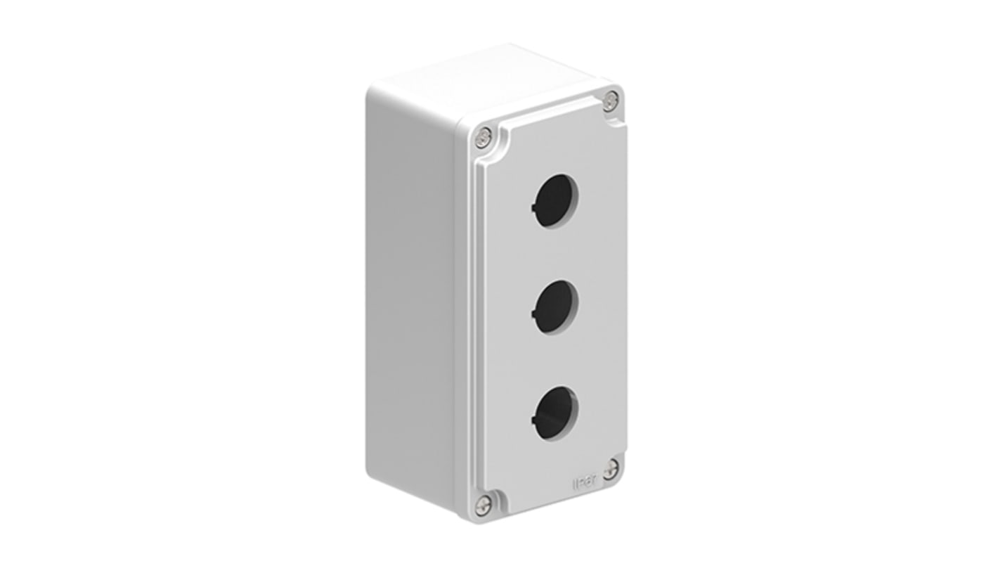 Stazione di controllo vuota Lovato LPZM3A8, 3 fori da 22mm, in lega di alluminio, grado di protezione IP66/IP67.