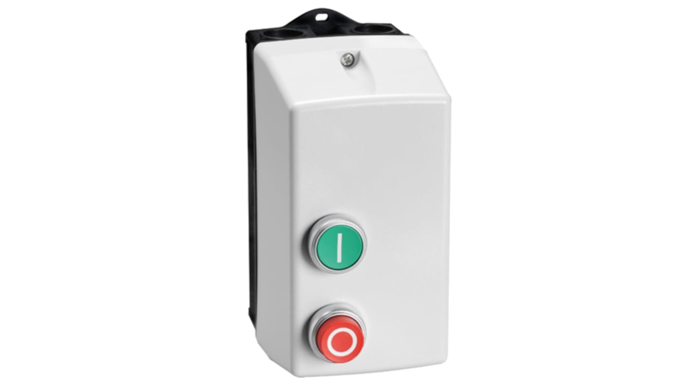 Contenitore Lovato M0PA grigio, non metallico, con pulsanti START-STOP/RESET, grado di protezione IP65, 2 fori.