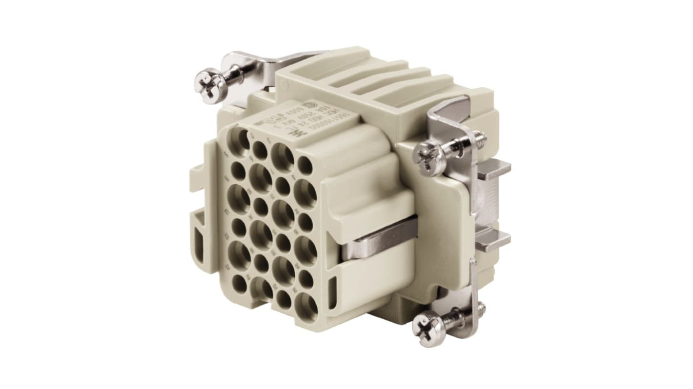 Weidmüller 1651160000 Inserto connettore femmina HDD 10A 24 poli per spazi ristretti. Contatti a crimpare per installazioni efficienti.
