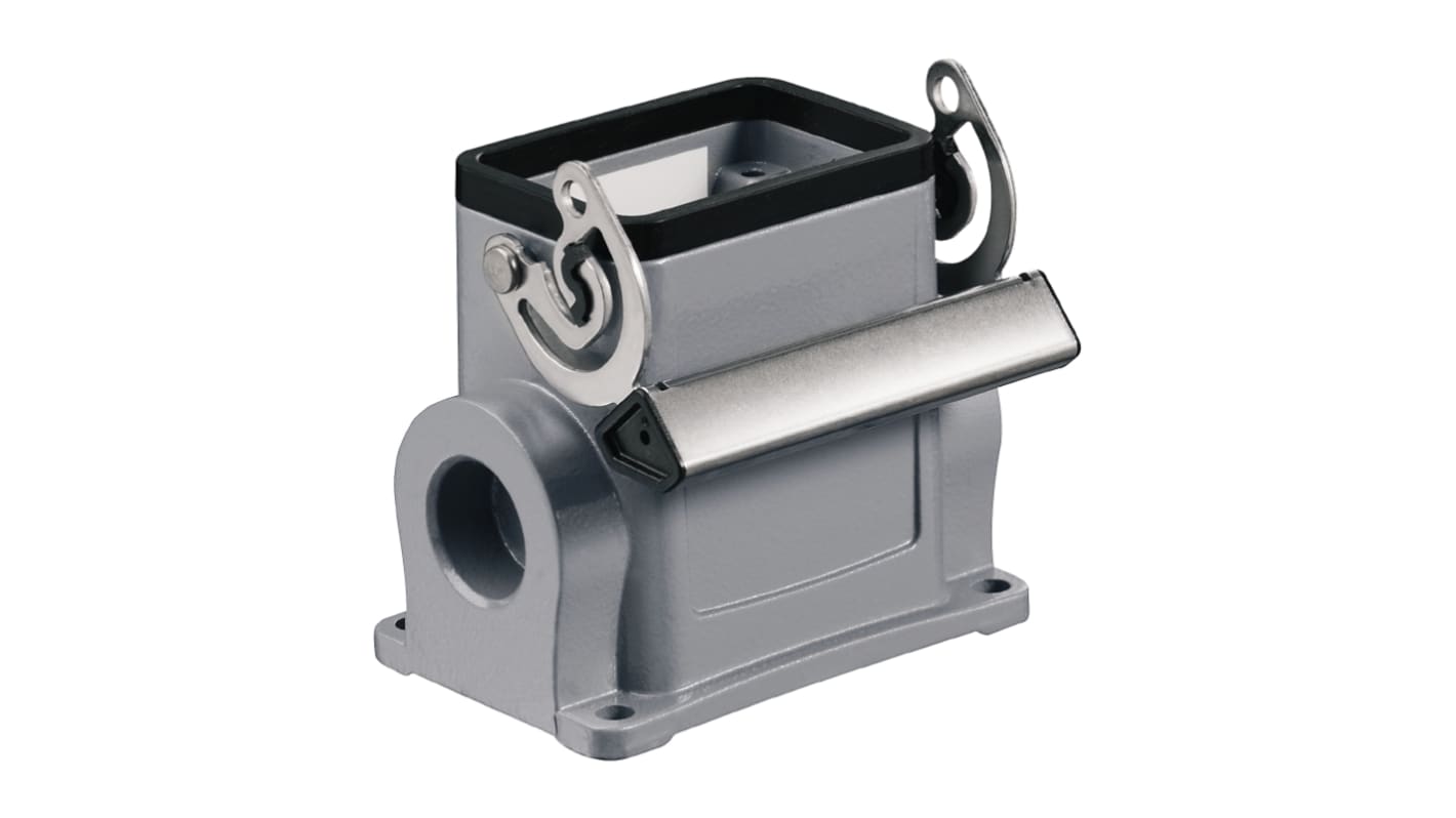 Contenitore per connettori industriali impermeabili Weidmüller PG16, IP65, RAL 7035, ingresso cavo laterale - Cod. 1652750000.