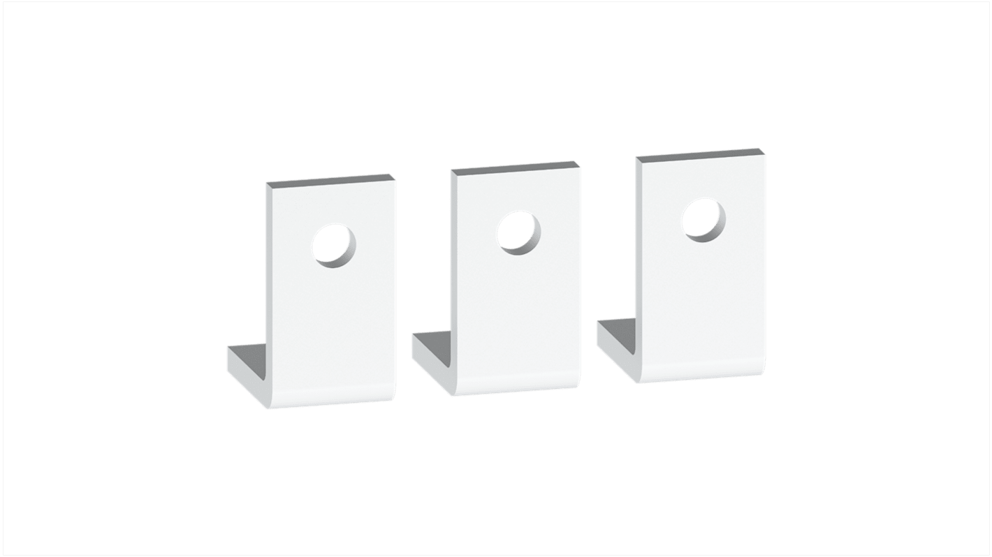 Terminale angolare per contattori a 3 poli Schneider Electric LA9G3682, compatibile con LC1G265-500, operante da -40 a 60 °C. Set di 3 unità.