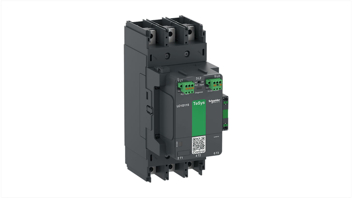 Contattore Schneider Electric LC1G150LSEA per controllo motori, 3 poli, 275 A, tensione bobina 200-500 V, grado di protezione IP2X.