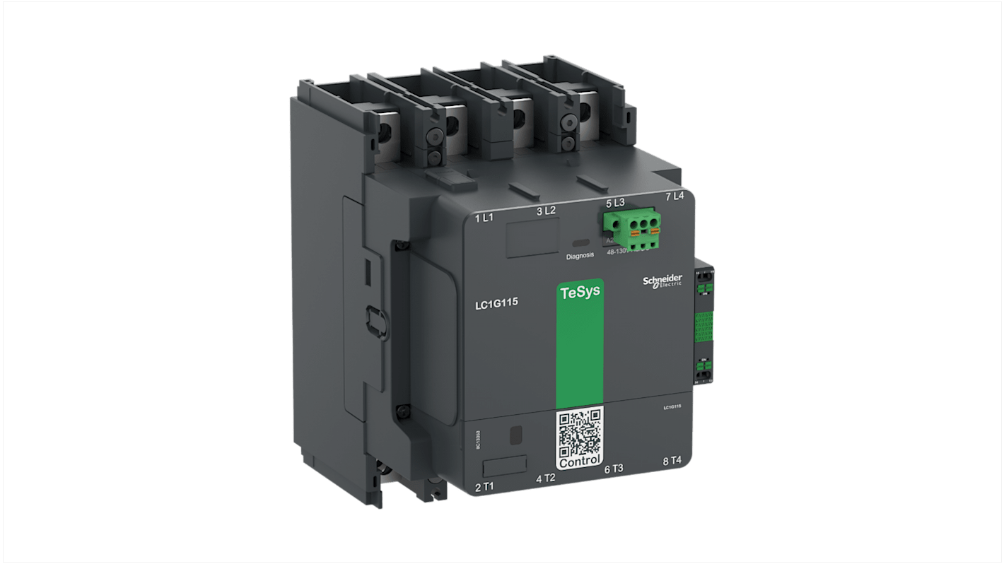 Contattore Schneider Electric LC1G1854KUEN, 4 poli, 305 A, tensione bobina 100-250 V, grado di protezione IP2X.