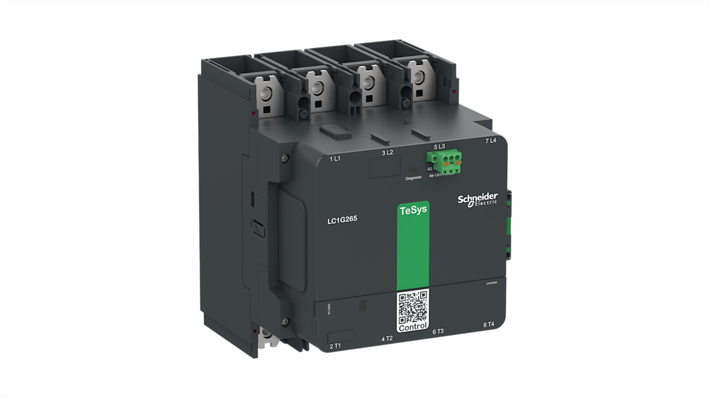 Contattore Schneider Electric LC1G2654KUEN, 4 poli, 385 A, 100-250 V c.a./c.c., grado di protezione IP2X.