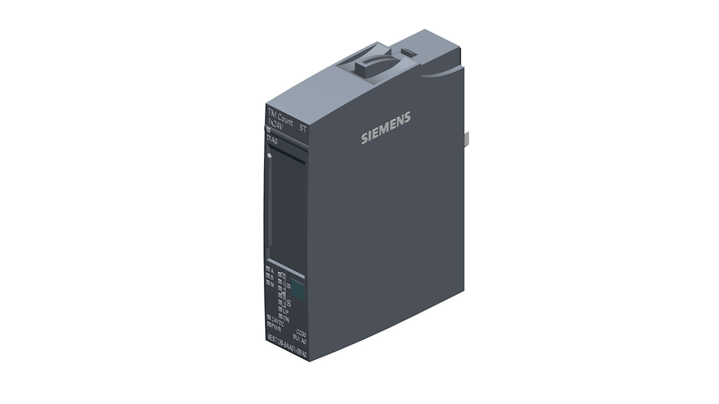 Contatore digitale Siemens 6ES71386AA012BA0, 3 ingressi e 1 uscita, dimensioni 15 x 73 x 58 mm, per automazione industriale.