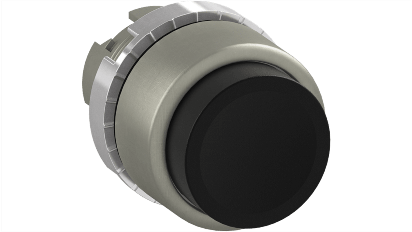 Pulsante instabile ABB 1SFA184010R9006, attuatore nero rotondo, IP66, per attuazione momentanea.