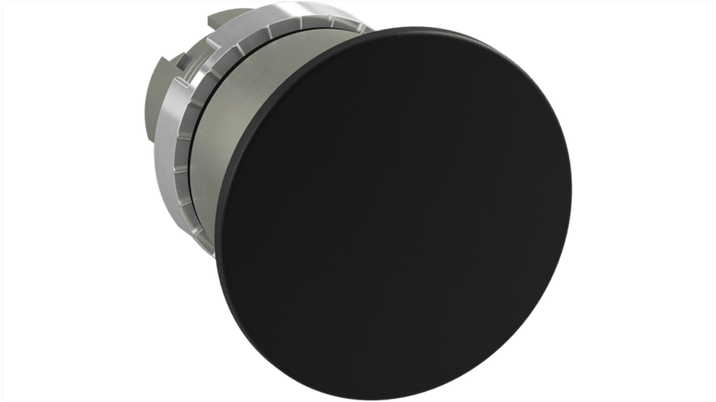 Pulsante a fungo instabile ABB 1SFA1, attuatore nero da 40 mm, grado di protezione IP66, attuazione momentanea.