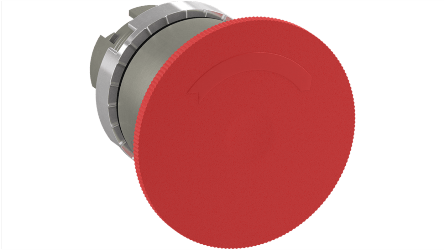 Pulsante a fungo ABB 1SFA184071R9001, attuazione a rilascio a rotazione, rosso, diametro 40 mm, grado di protezione IP66.