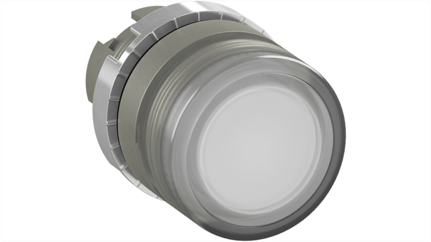Pulsante instabile ABB 1SFA184498R9108, rotondo trasparente, grado di protezione IP66, per applicazioni industriali.