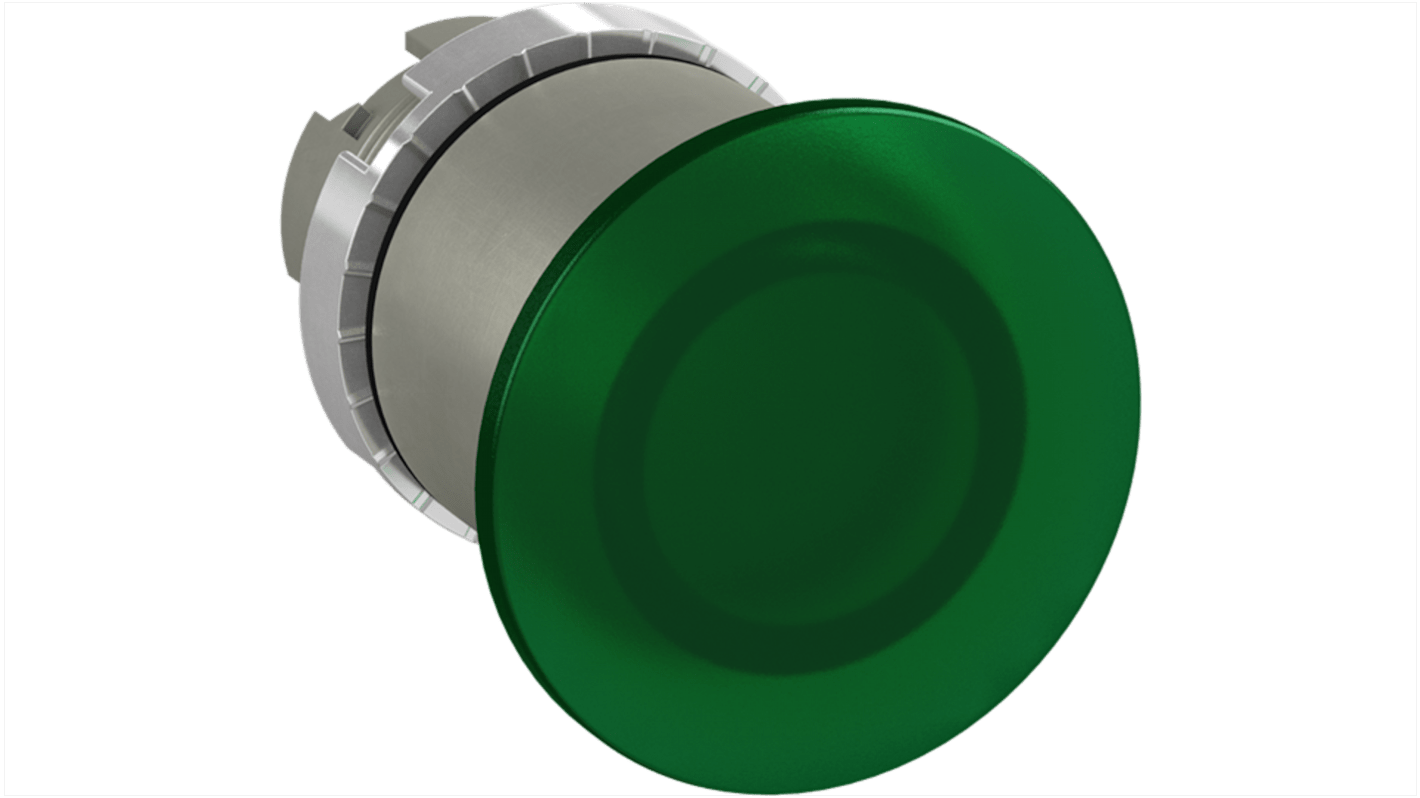 Pulsante a fungo verde ABB 1SFA184562R9102, mantenuto, 40 mm, grado di protezione IP66, serie 1SFA1.