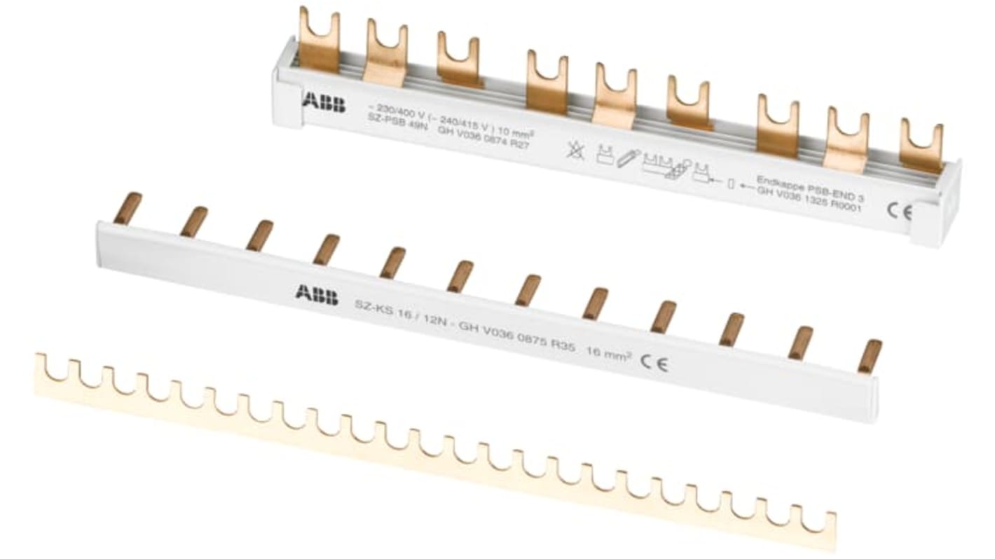 Barra di distribuzione ABB 2CDL340150R1032 per kit di assemblaggio, compatibile con interruttori automatici miniaturizzati.