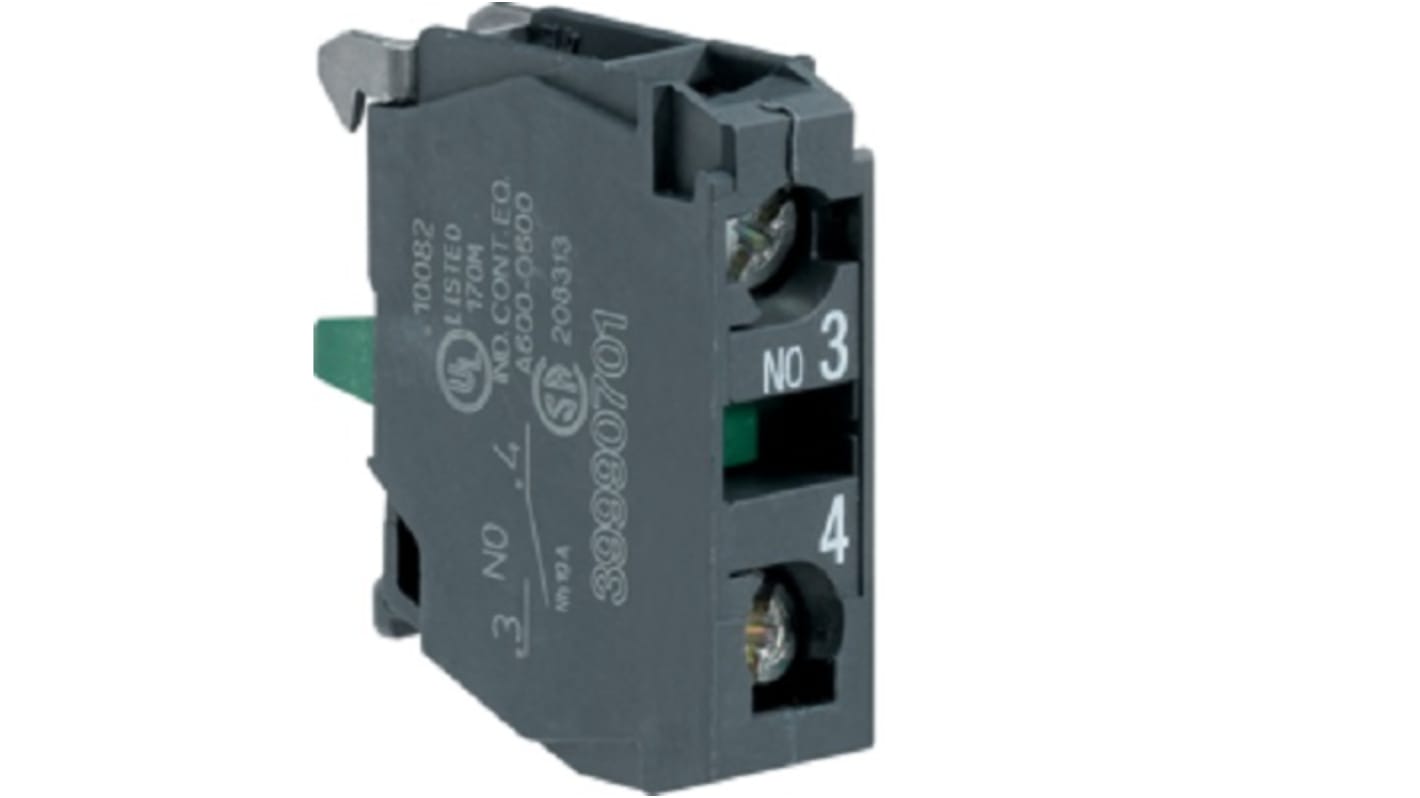 Contatto ausiliario Hager HZF301, 1NO, montaggio frontale, corrente nominale 10 A, serie HZF3.