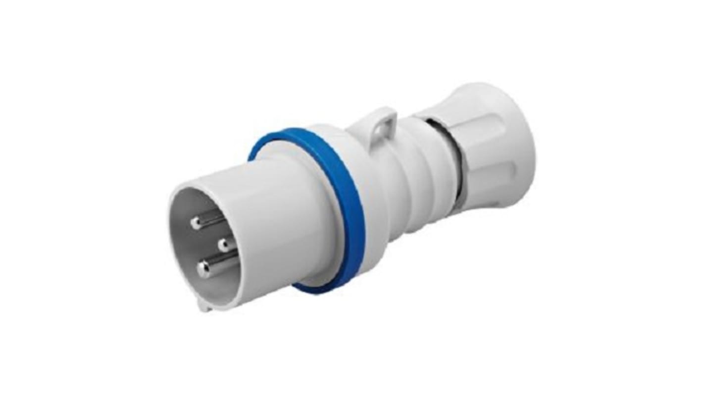 Connettore di alimentazione industriale Gewiss GW60004H 16A 2P+E IK09 Blu - Resistente, senza alogeni, ideale per applicazioni professionali.
