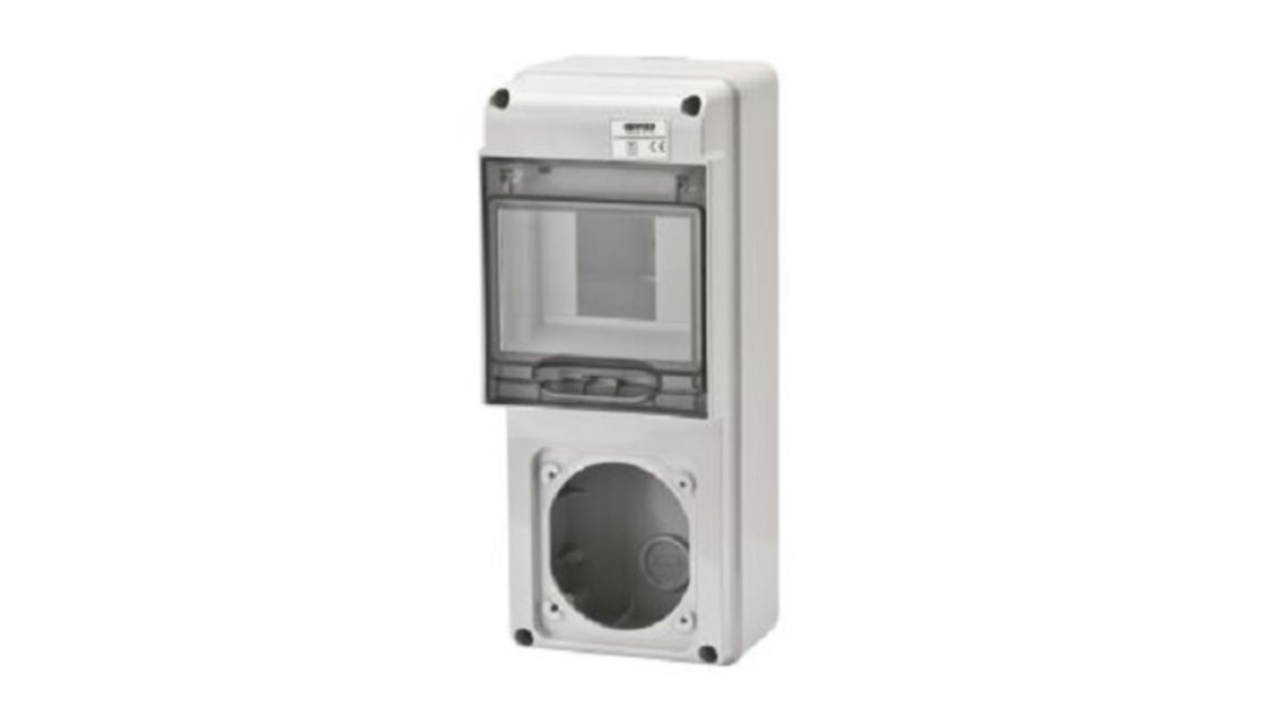Scheda distribuzione Gewiss GW68017N, 16 vie, 63A IP65 per settore terziario e commerciale. Montaggio a filo e superficiale. Connettore femmina bloccato.