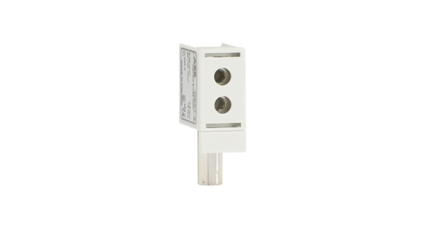 Terminali sezionatori ABB 1SCA022620R7200, compatti e affidabili, dimensioni 100x50x100 mm, compatibili con cavi in alluminio e rame.