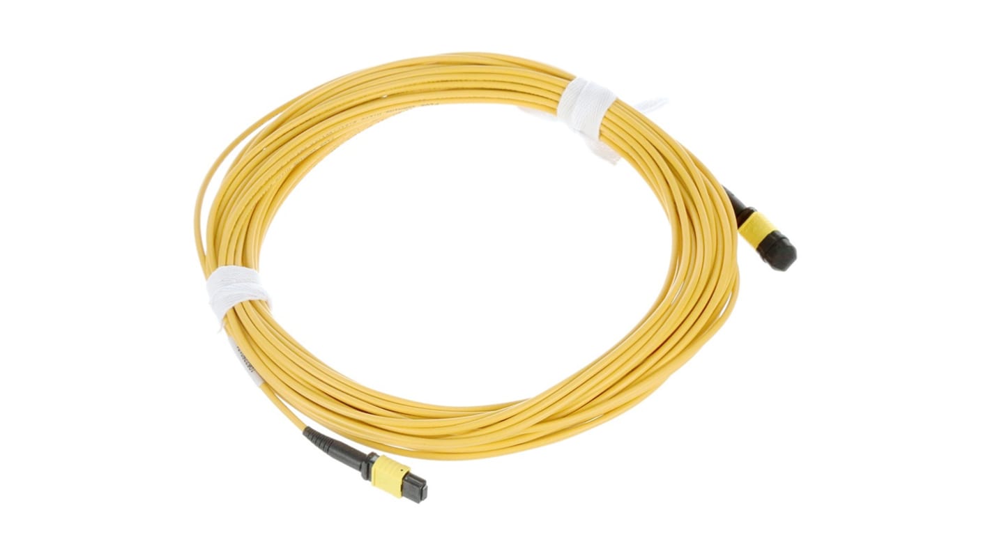 Cavo in fibra ottica Molex, 12 conduttori, lunghezza 15 m, connettori MPO, colore giallo, perdita di inserimento 0,35 dB.