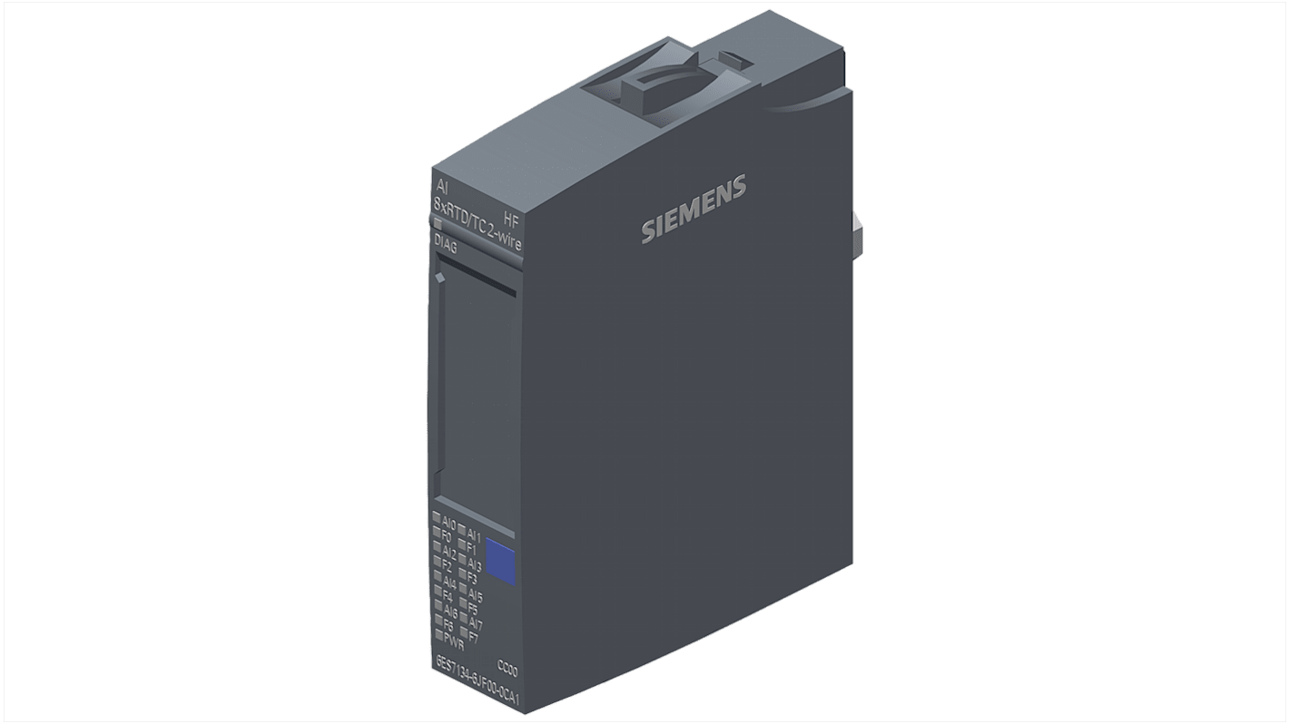 Modulo di ingresso analogico Siemens 6AG21346JF001CA1, 24 V, 16 bit, dimensioni 73 x 15 x 58 mm, per ET 200SP.