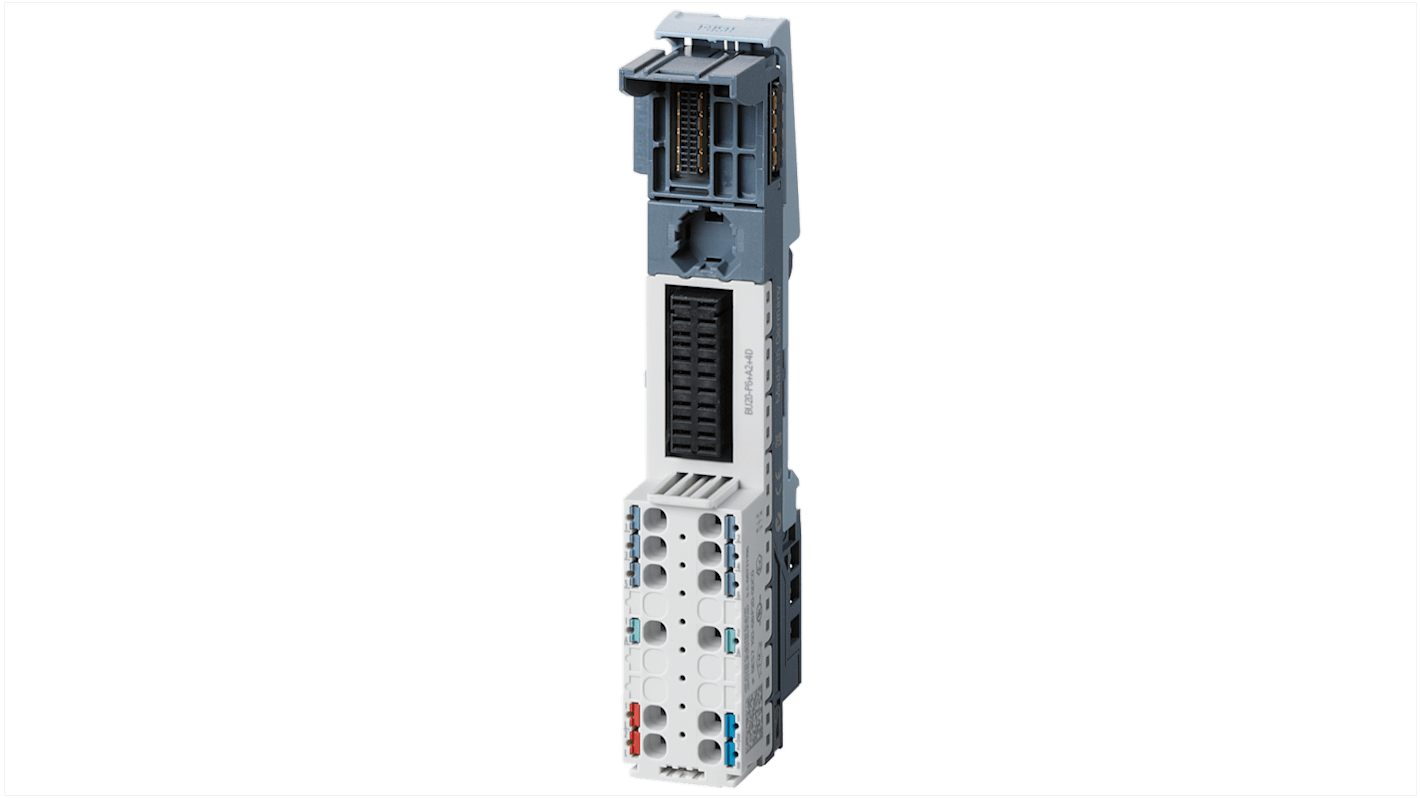 Unità base Siemens 6AG21936BP204DC0 per ET 200SP, 24-30 V c.c., dimensioni 117 x 20 x 35 mm, con terminali a innesto.