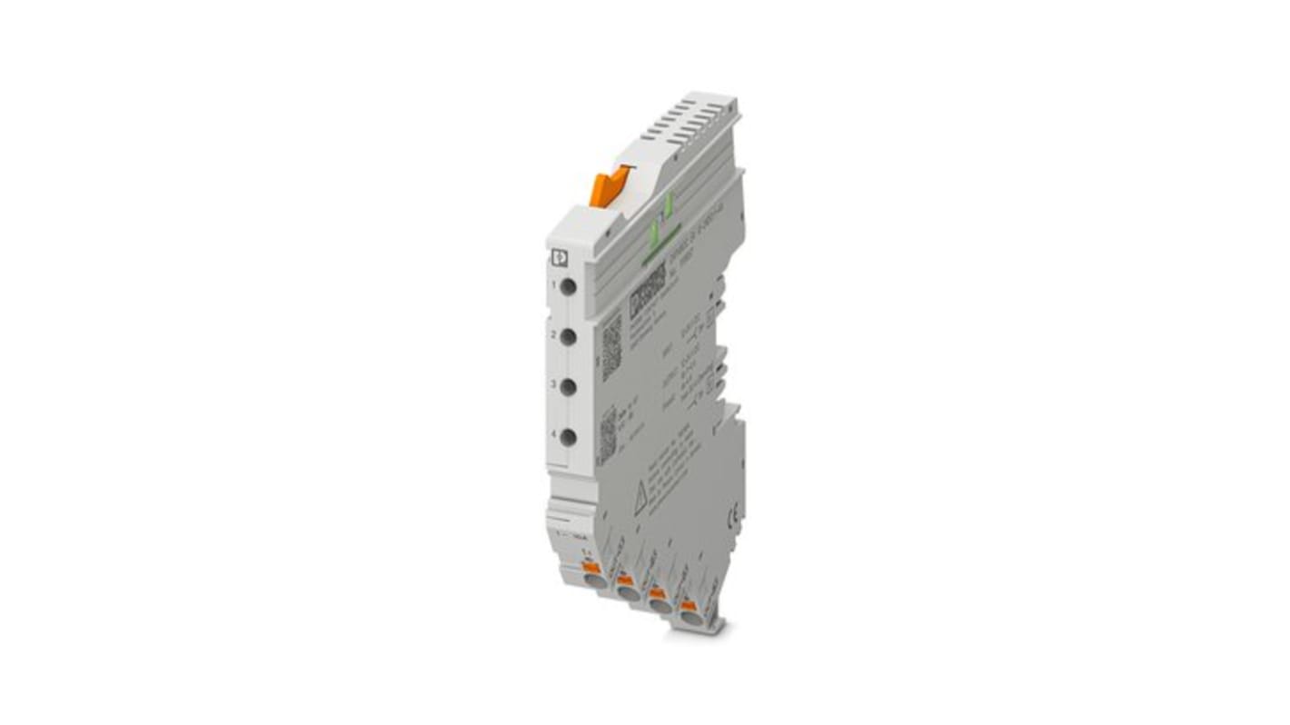 Interruttore di sicurezza elettronico Phoenix Contact 1115657, quattro canali, corrente regolabile 1-4 A, montaggio senza utensili.