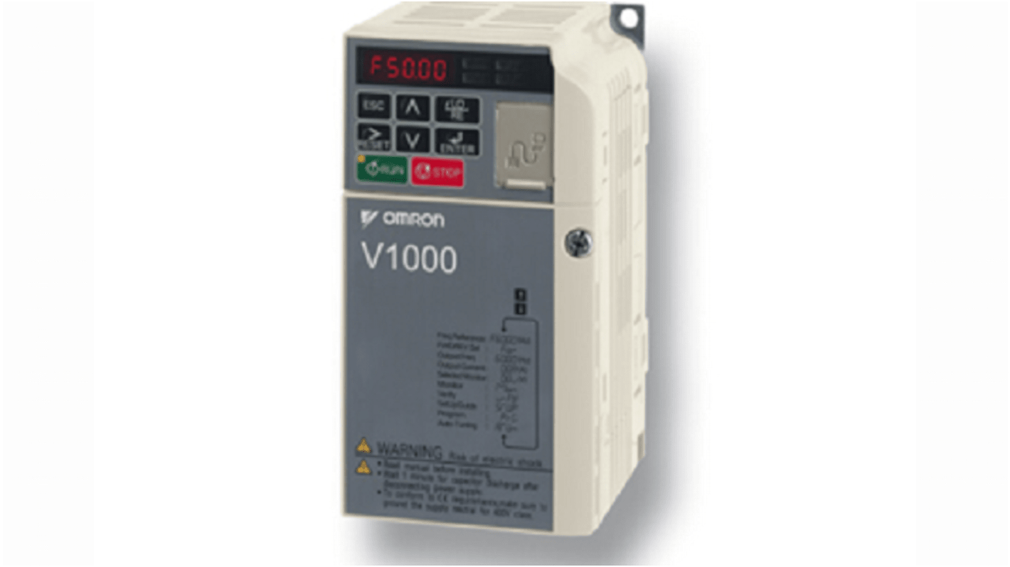 Inverter trifase Omron CIMR-VC2A0020JAB, potenza 4/5,5 kW, frequenza uscita 400 Hz, protezione IP20.