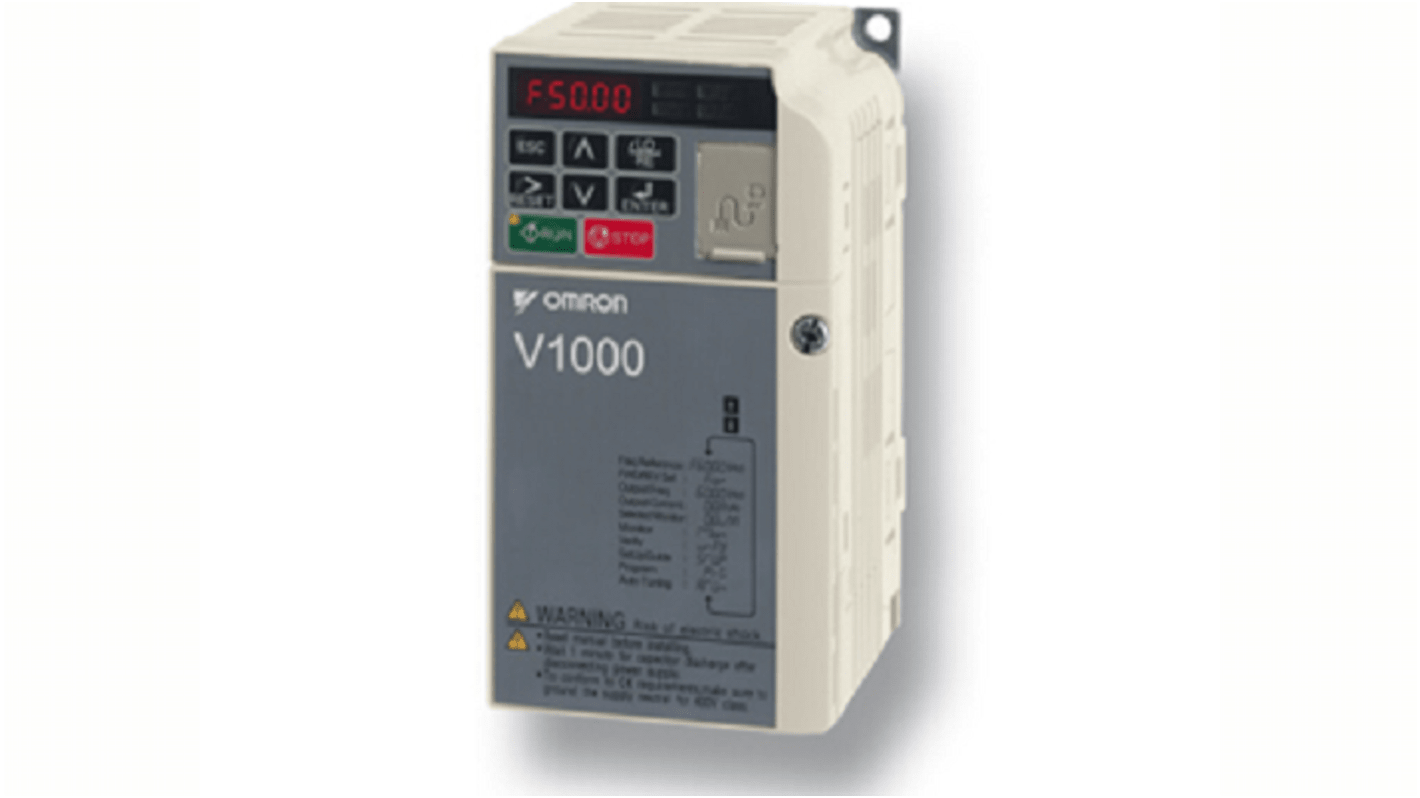 Omron CIMR-VC4A0004JAB, inverter 3 fasi 1,5 kW, 400 V, controllo vettore di corrente, comunicazioni Fieldbus.