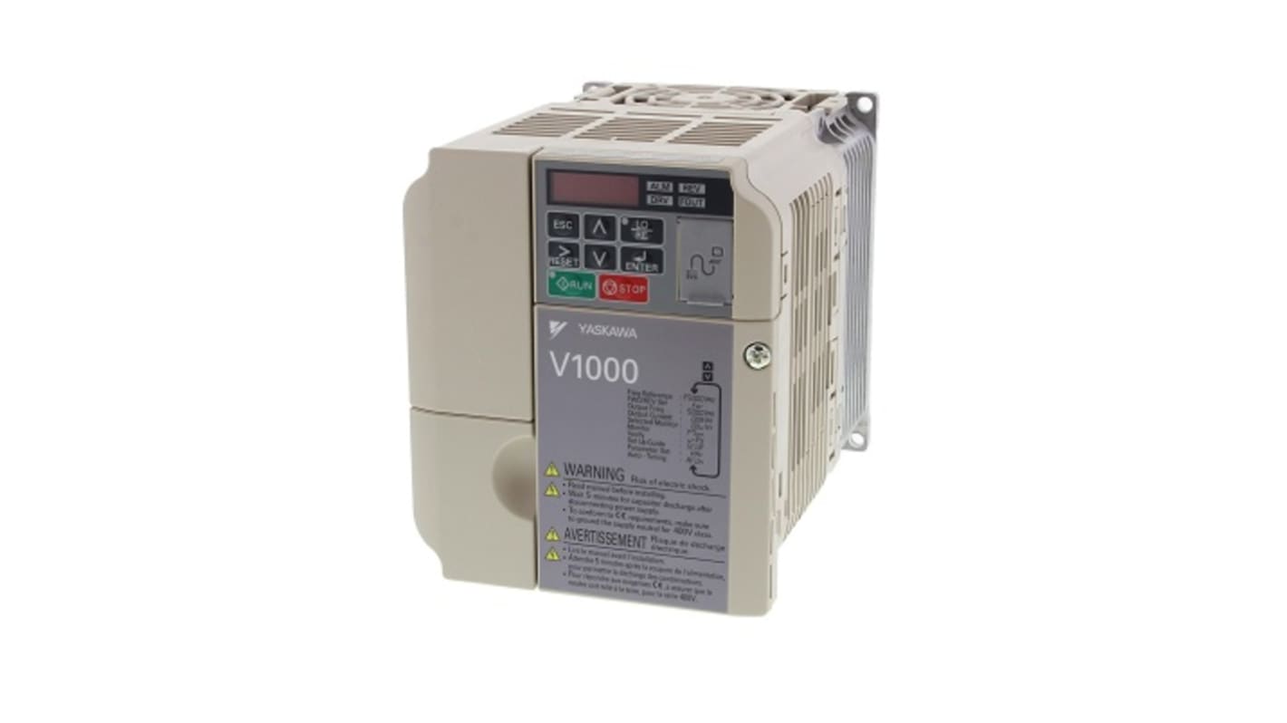 Inverter Omron VZA40P2BAA, 3 fasi, 0,37 kW, 400 V, IP20, comunicazioni Modbus e Profibus.