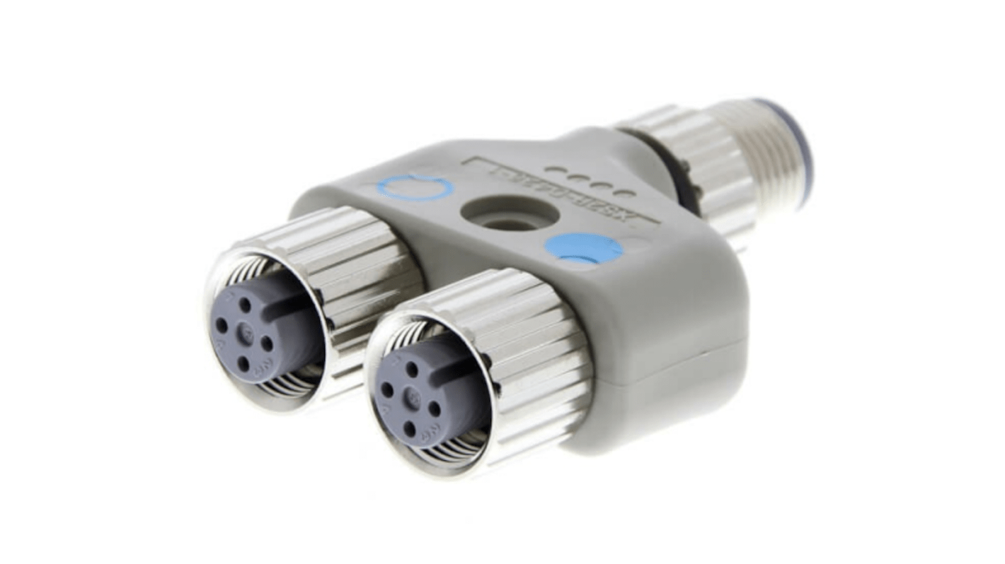 Connettore maschio Omron XS2R-D426-1, 3 poli, IP67, 250 V c.c., 4 A, dimensioni 58,3 x 37 x 15 mm.