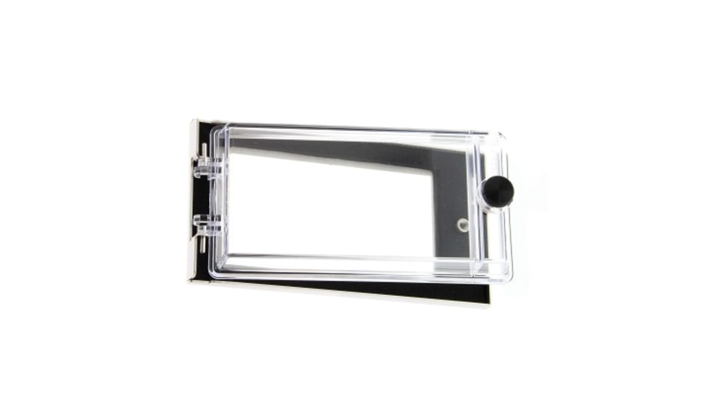 Coperchio impermeabile Omron Y92A-49N per moduli DIN 48 x 96 mm, grado di protezione IP66, realizzato in plastica.