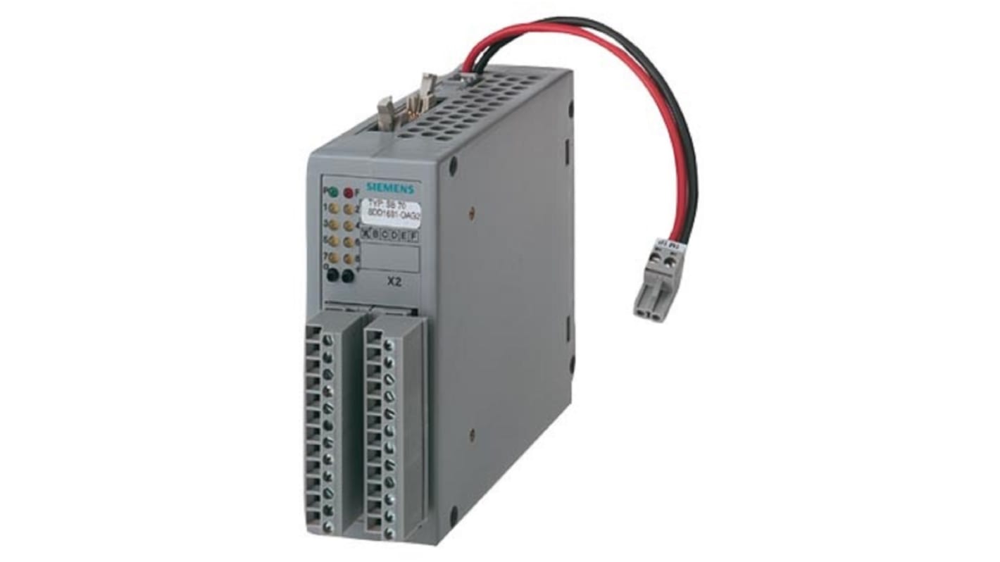 Modulo I/O PLC Siemens 6DD16810AG2, 8 uscite digitali relè, tensione 24 V CC, dimensioni 45x129x160 mm, per SIMATIC TDC.