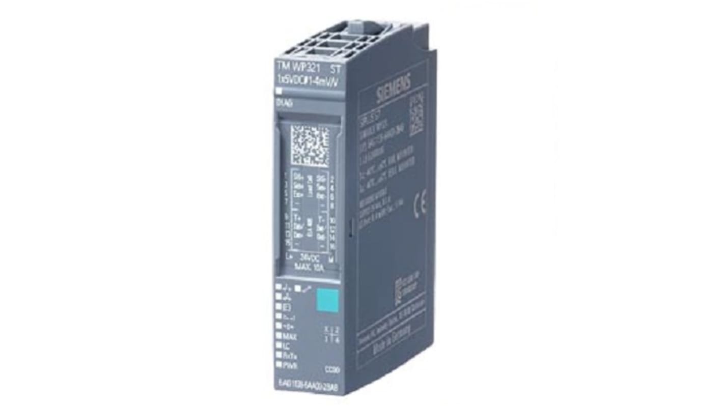 Siemens 6AG11386AA002BA8, modulo di interfaccia per pesatura elettronica a 1 canale, dimensioni 57 x 15 x 72 mm, tensione 24 V c.c.